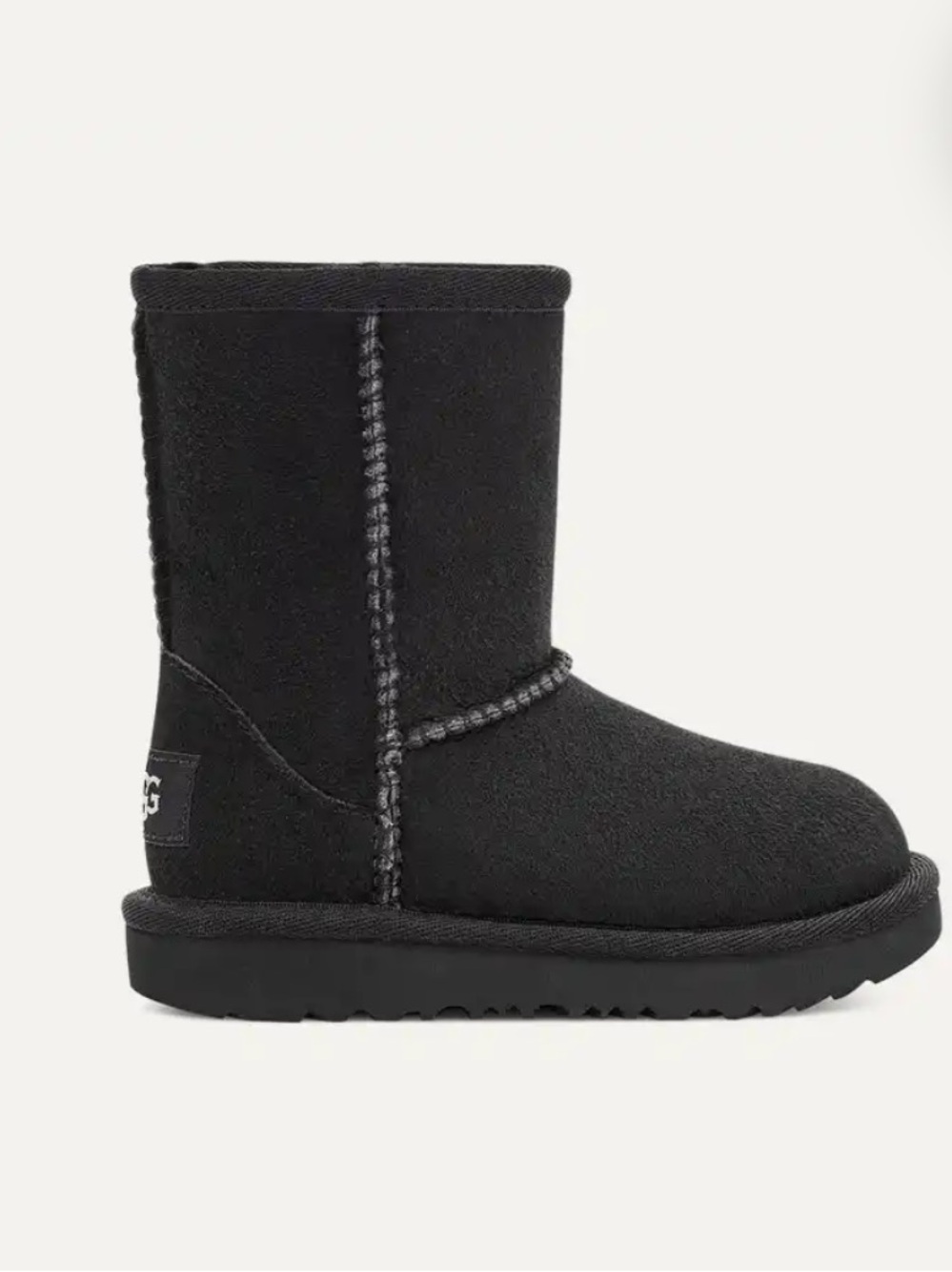 UGG Kids Black Short Shearling Boots
